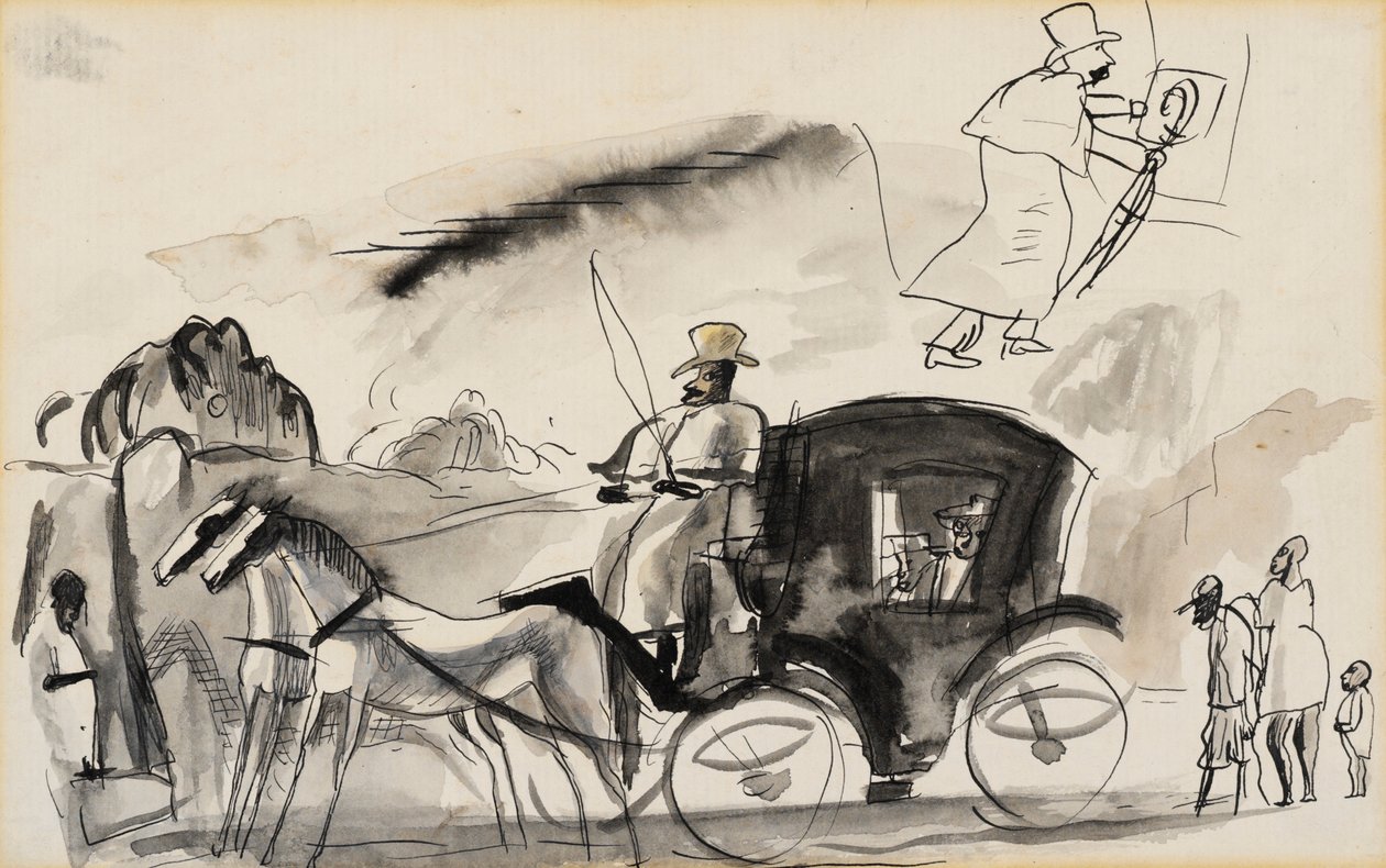 Figures avec cab - Jules Pascin