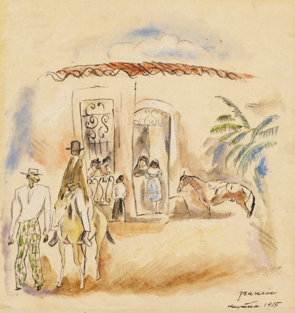 Paysage avec figures, La Havane, 1915 - Jules Pascin