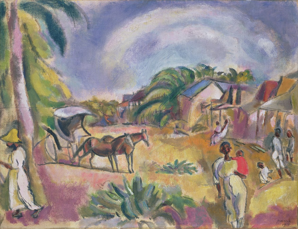 Paysage avec figures et carrosse, 1915 - Jules Pascin