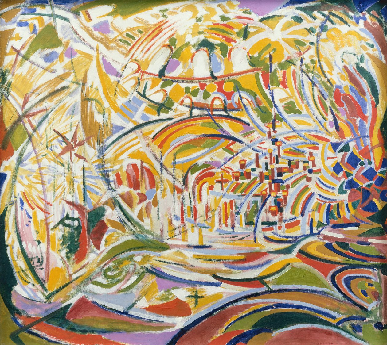Drapeaux dorés et parasols, place Saint-Marc - Jules Schmalzigaug