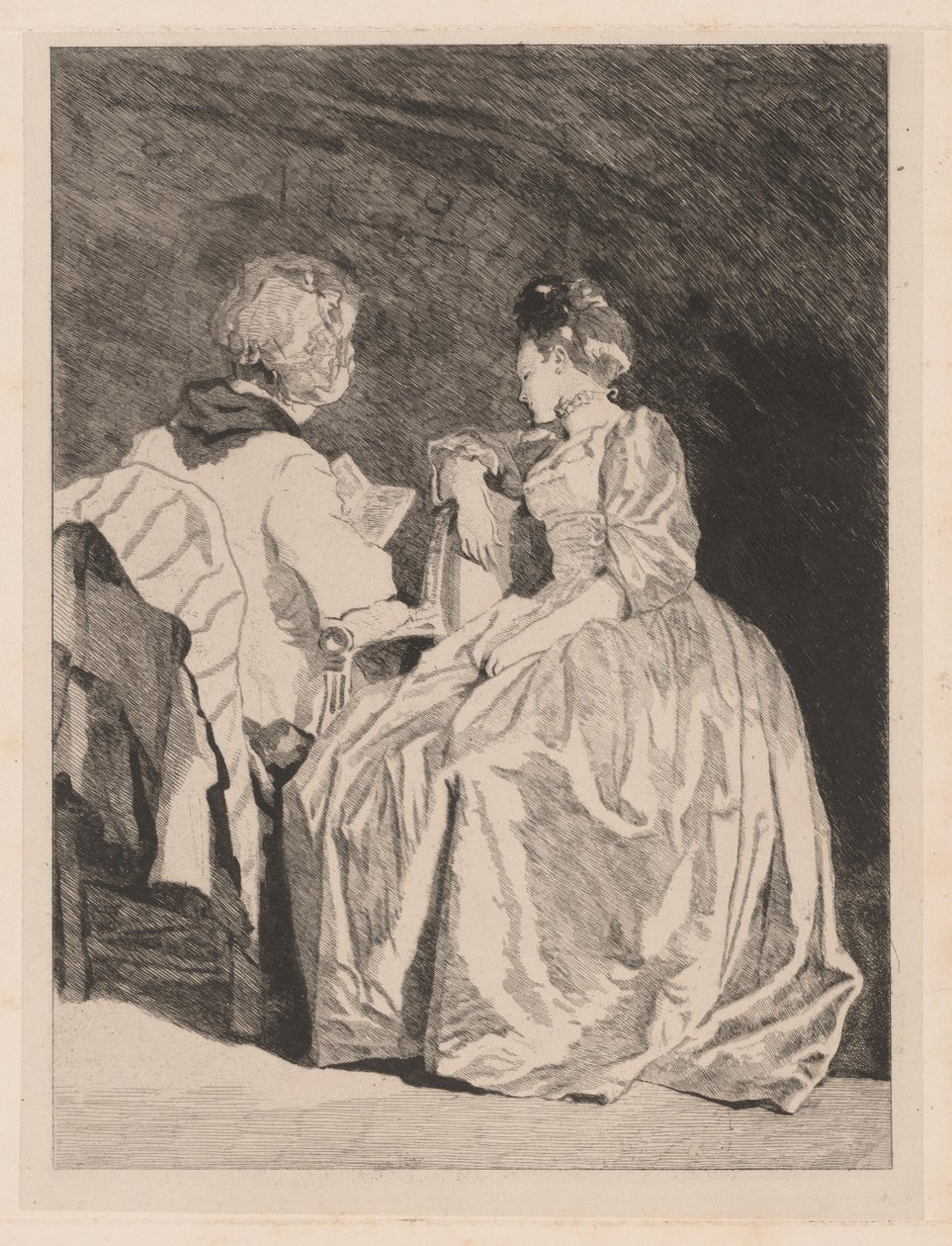 La Lecture - Jules de Goncourt, after Jean Honoré Fragonard
