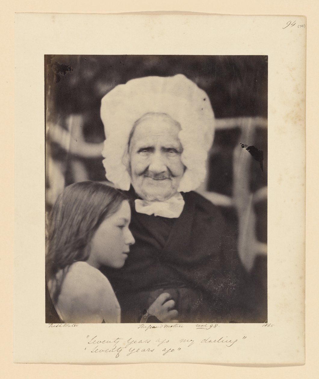 Il y a soixante-dix ans, mon chéri, il y a soixante-dix ans - Julia Margaret Cameron