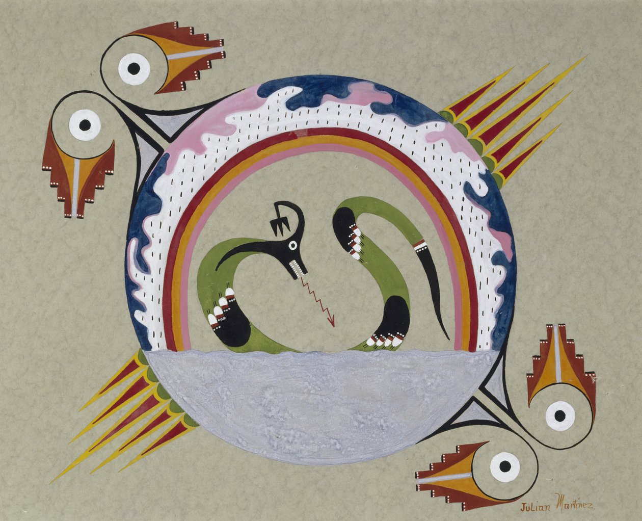 Design conventionnalisé de symboles (Sacré Avanyu), 1930-40 - Julian Martinez
