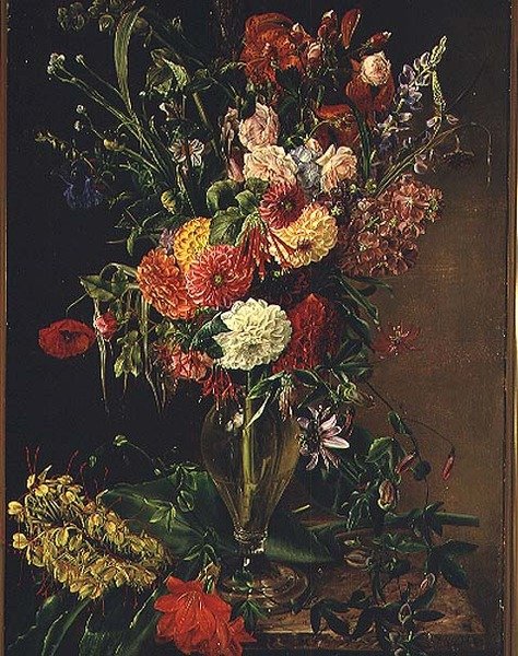 Fleurs dans un vase en verre - Julie Wilhelmine Hagen Schwarz