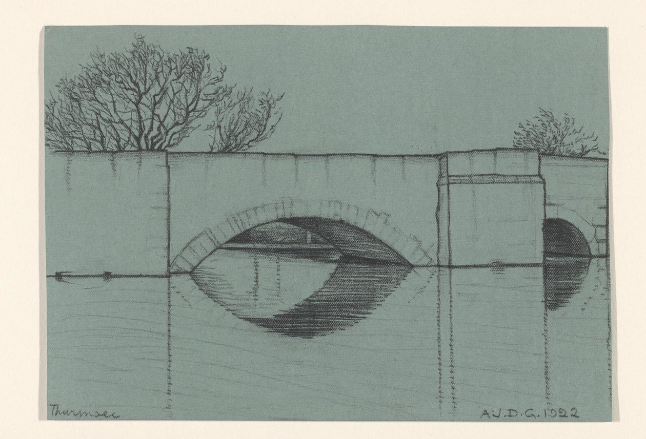 Pont, probablement près du lac de Thoune - Julie de Graag (signed by artist)