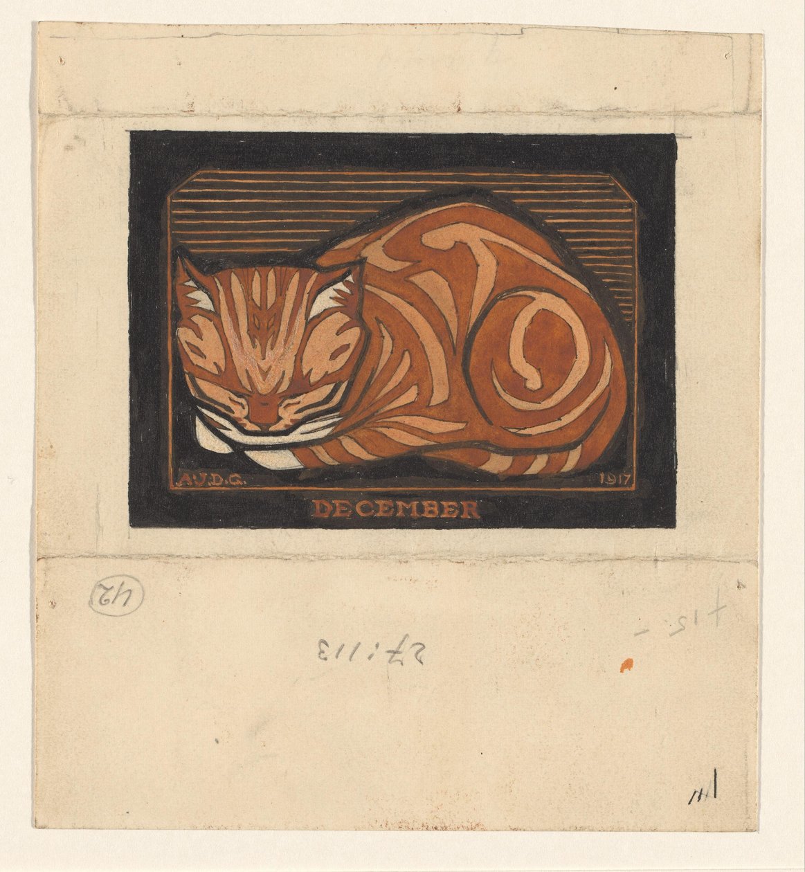 Chat cyprès allongé - Julie de Graag (signed by artist)