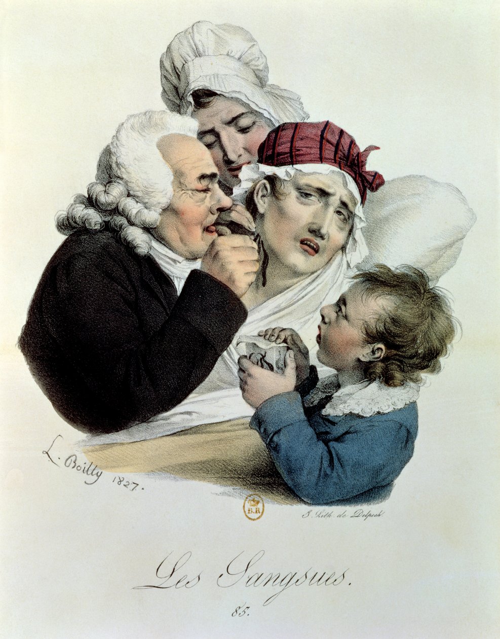 Sangsues, gravé par Delpech, 1827 - Julien Leopold Boilly