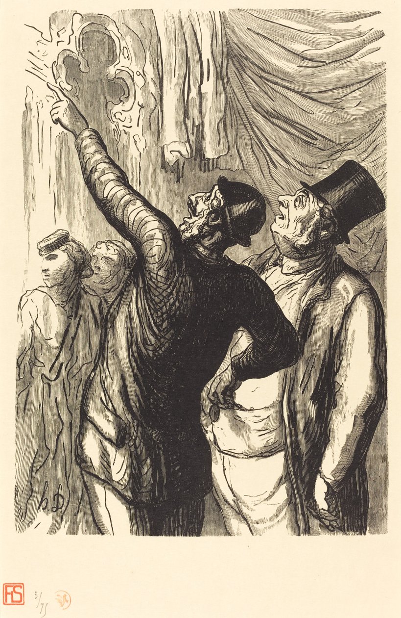 Exposition universelle: Un vrai cicérone - Julien Antoine Peulot after Honoré Daumier