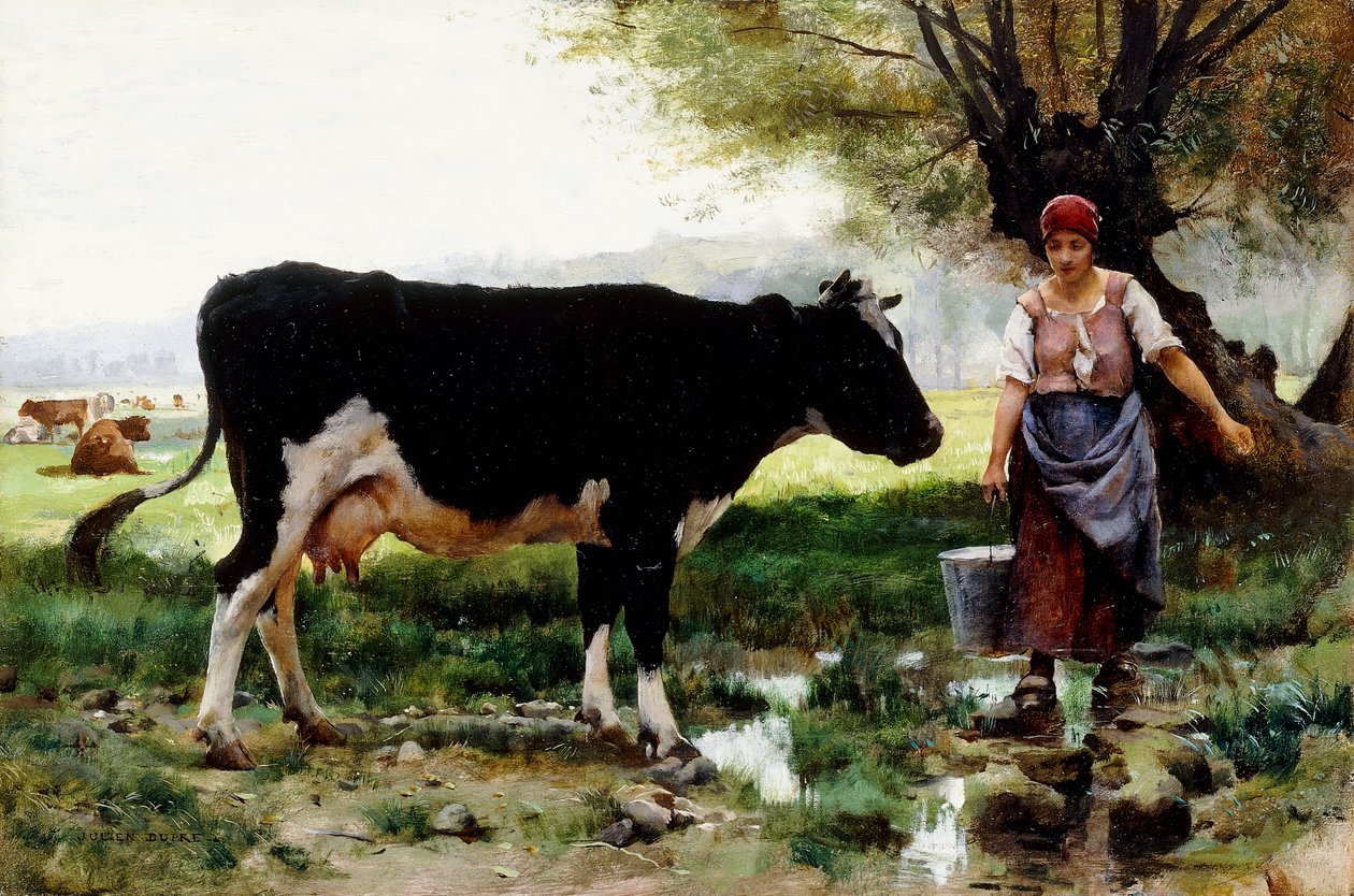 Une Laitière avec sa Vache - Julien Dupre