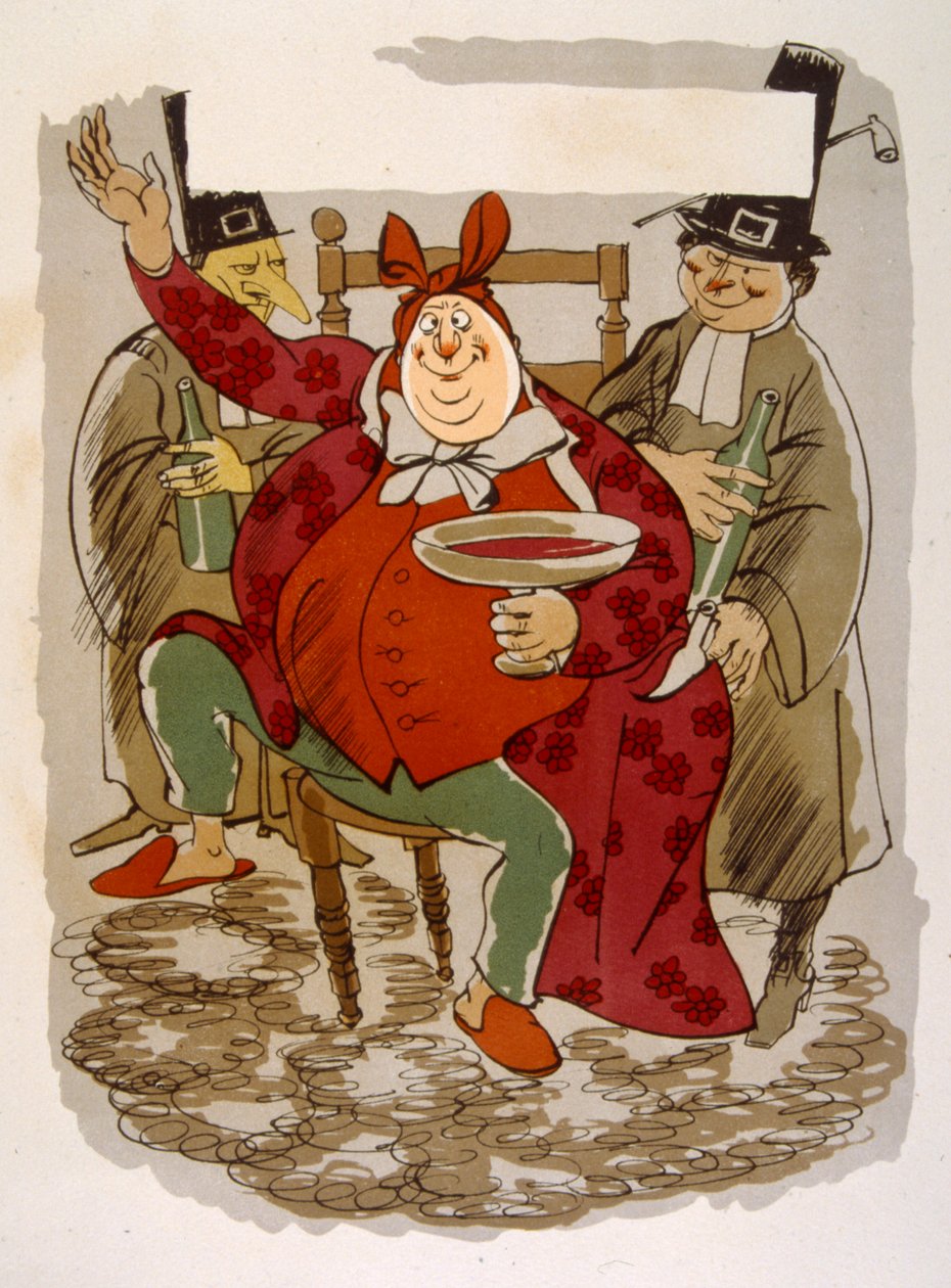 Illustration humoristique sur le vin 1946 - Julien Pavil