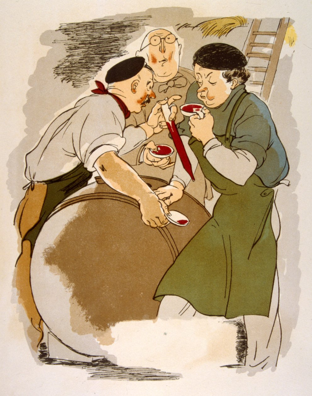 Illustration humoristique sur le vin 1946 - Julien Pavil