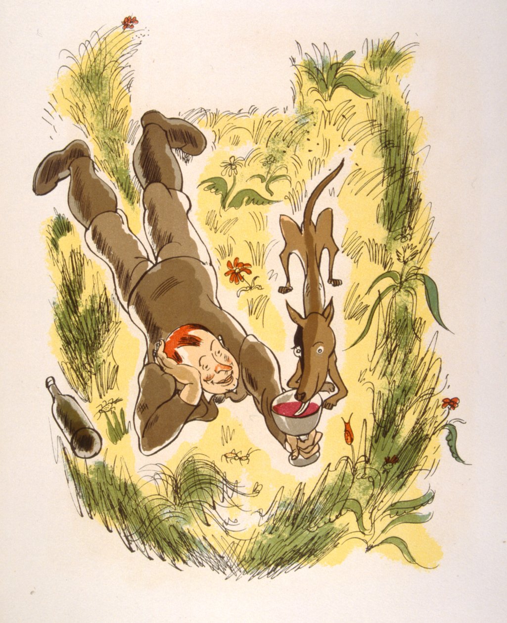 Illustration humoristique sur le vin 1946 - Julien Pavil