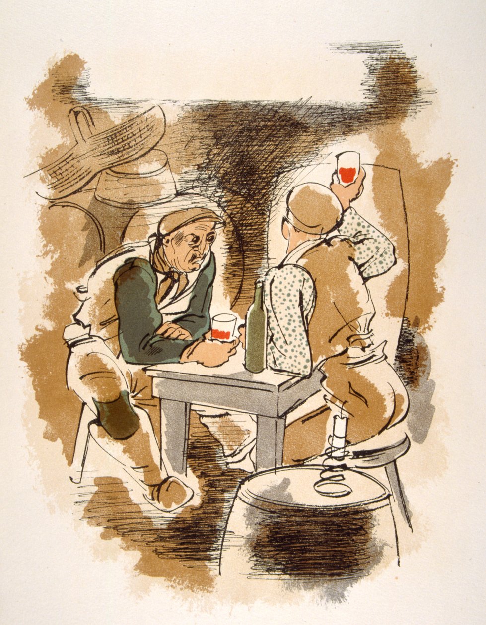 Illustration humoristique sur le vin 1946 - Julien Pavil