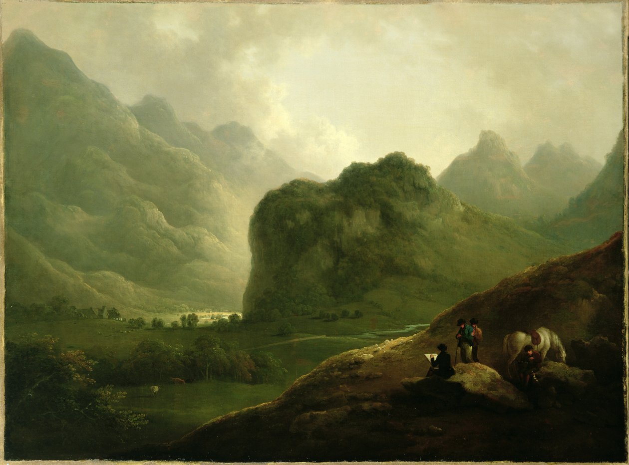 Une partie de croquis dans le col de Borrowdale - Julius Caesar Ibbetson