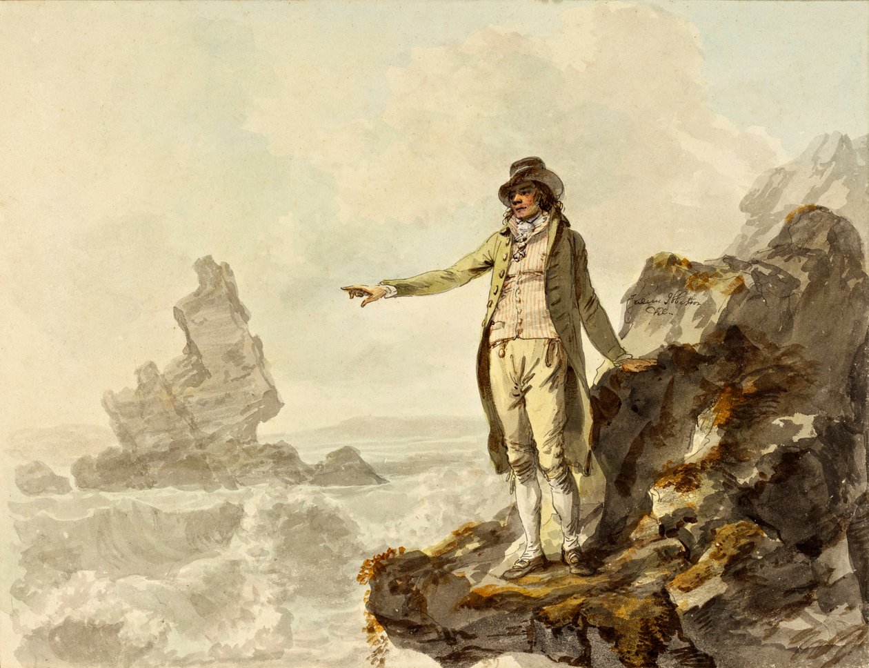 Le Guide vers Stackpole Scenery pointant vers Stack Rock, Pembrokeshire, 1793 - Julius Caesar Ibbetson