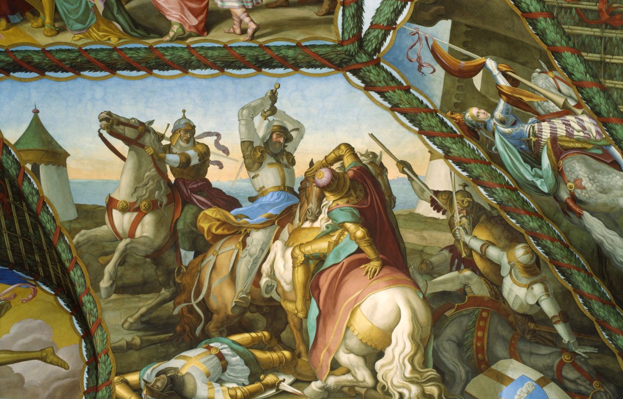 Le Duel des Six Chevaliers - Julius Schnorr von Carolsfeld