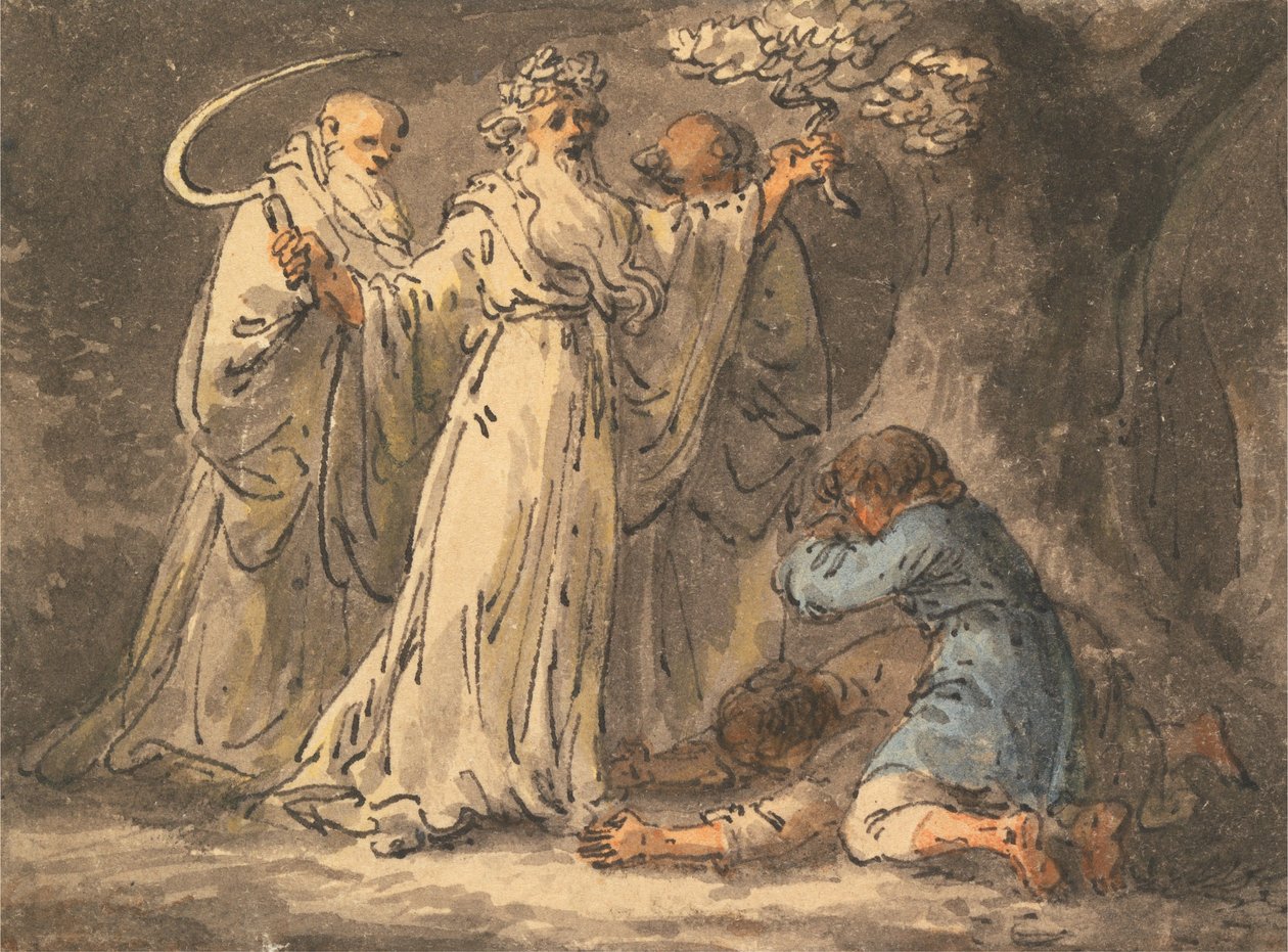 La coupe du gui sur celui-ci par les druides - Julius Caesar Ibbetson