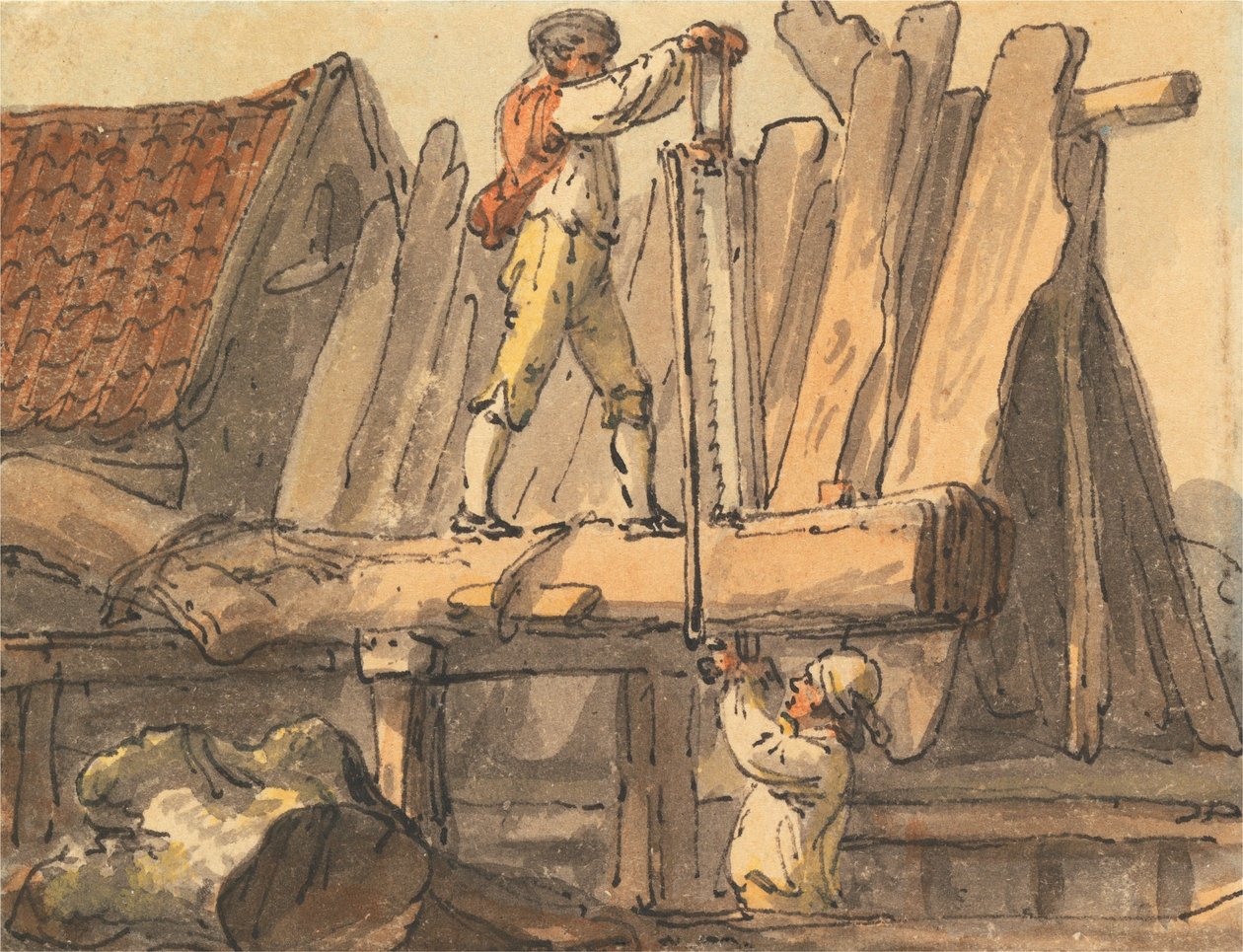 Scié en planches - Julius Caesar Ibbetson