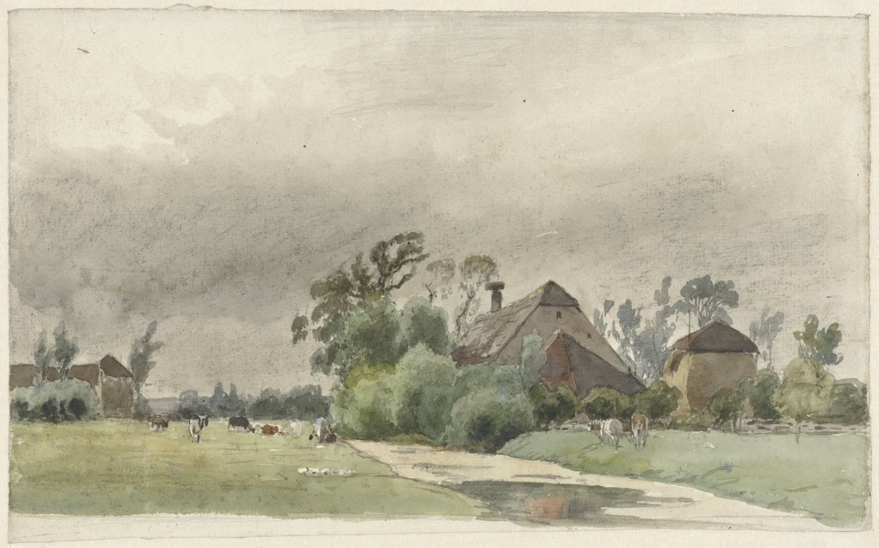 Canal menant à une ferme - Julius Jacobus van de Sande Bakhuyzen