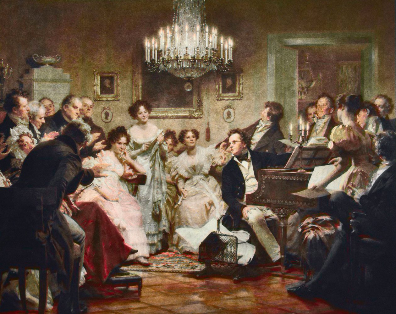 Franz Schubert (1797-1828) au piano lors d
