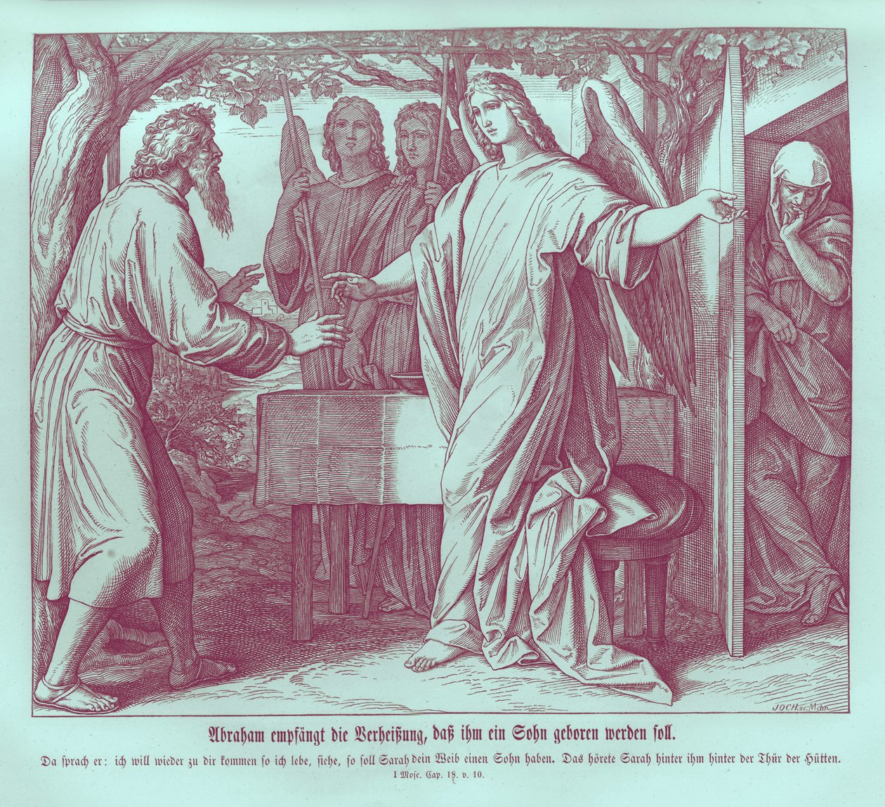 Abraham apprend que Sarah aura un fils, Genèse - Julius Schnorr von Carolsfeld
