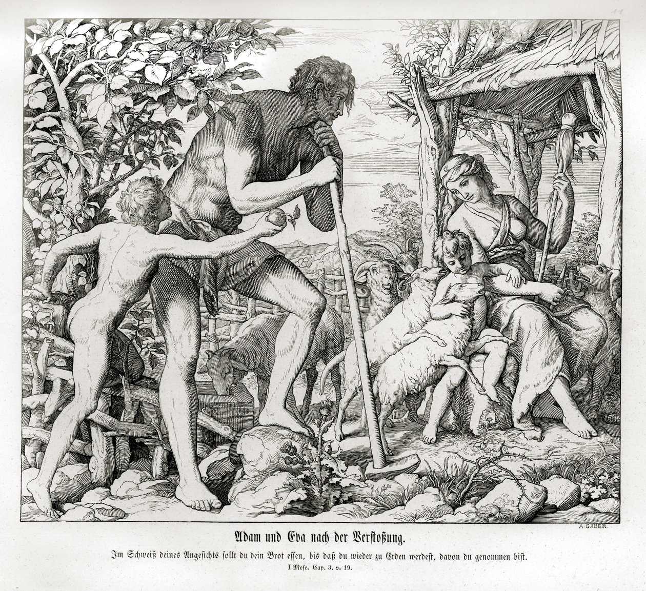 Adam et Ève après leur exil d
