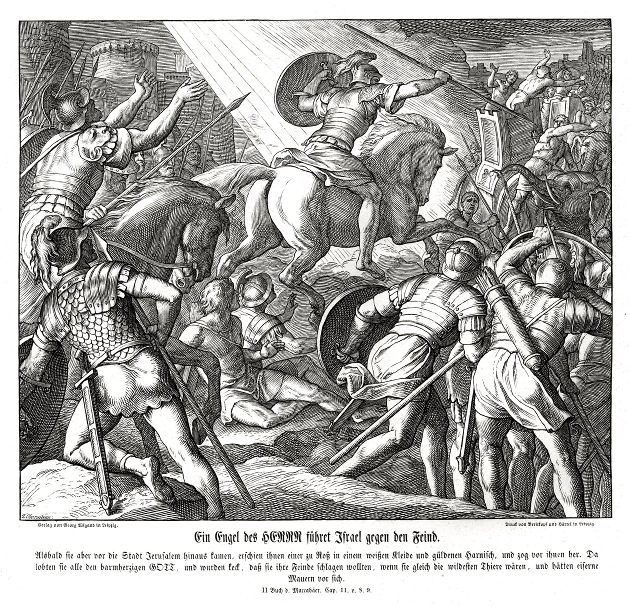 Un ange guide les Israélites, 2 Maccabées - Julius Schnorr von Carolsfeld