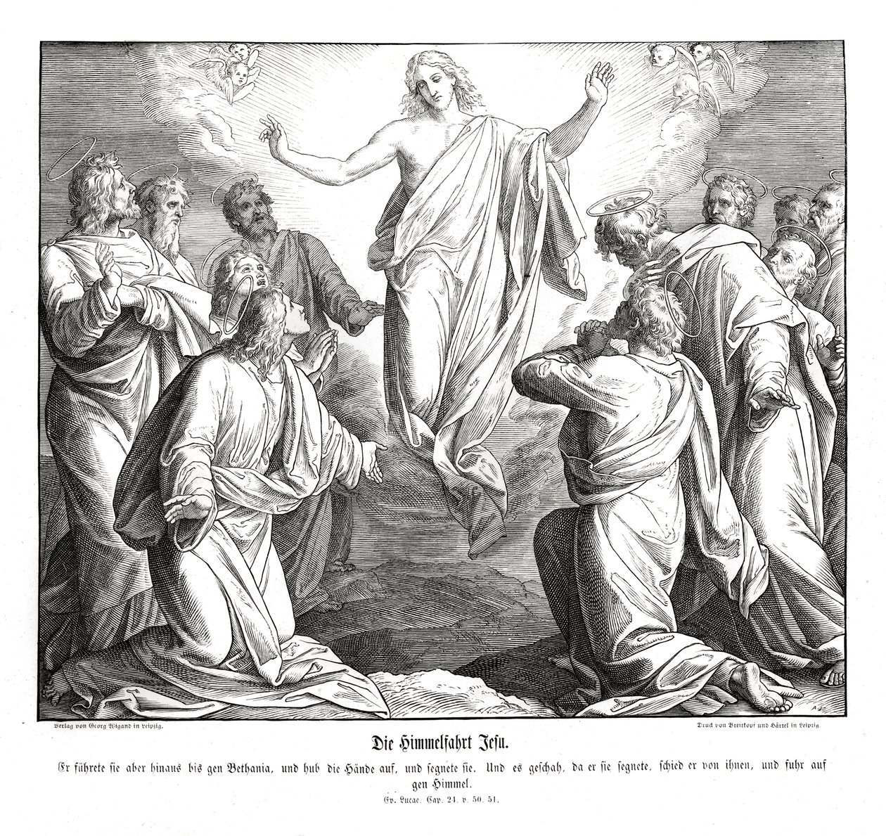 Ascension du Christ, Évangile de Luc - Julius Schnorr von Carolsfeld