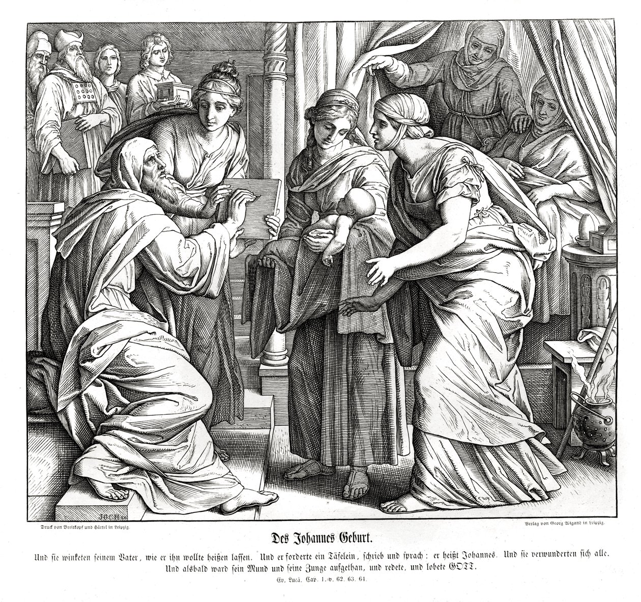 Naissance de Jean, Évangile de Luc - Julius Schnorr von Carolsfeld
