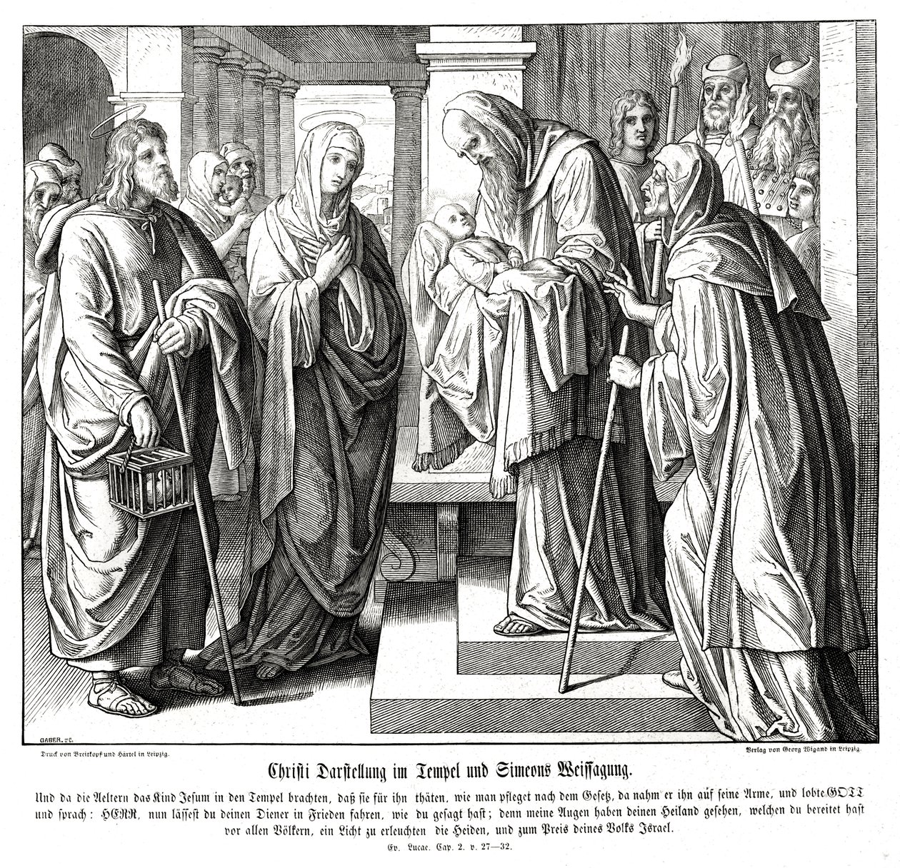 Le Christ est présenté au temple, Évangile de Luc - Julius Schnorr von Carolsfeld