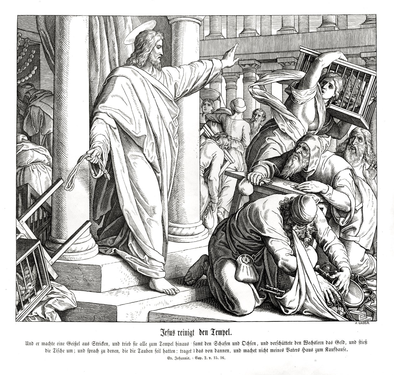 Purification du temple, Évangile de Jean - Julius Schnorr von Carolsfeld