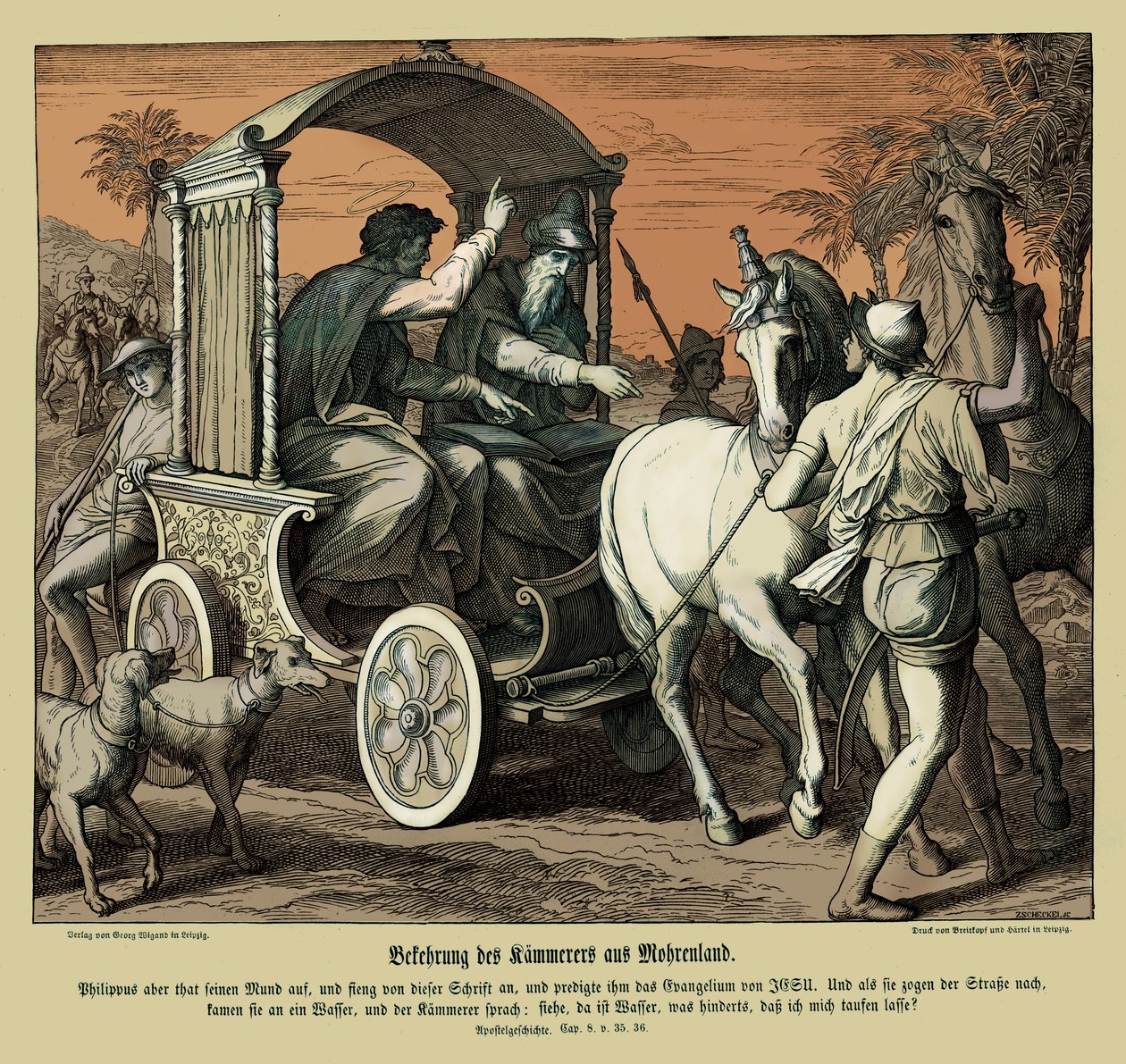 Conversion du chambellan, Actes des Apôtres - Julius Schnorr von Carolsfeld