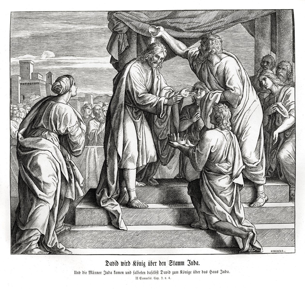 David devient roi de Juda - Julius Schnorr von Carolsfeld