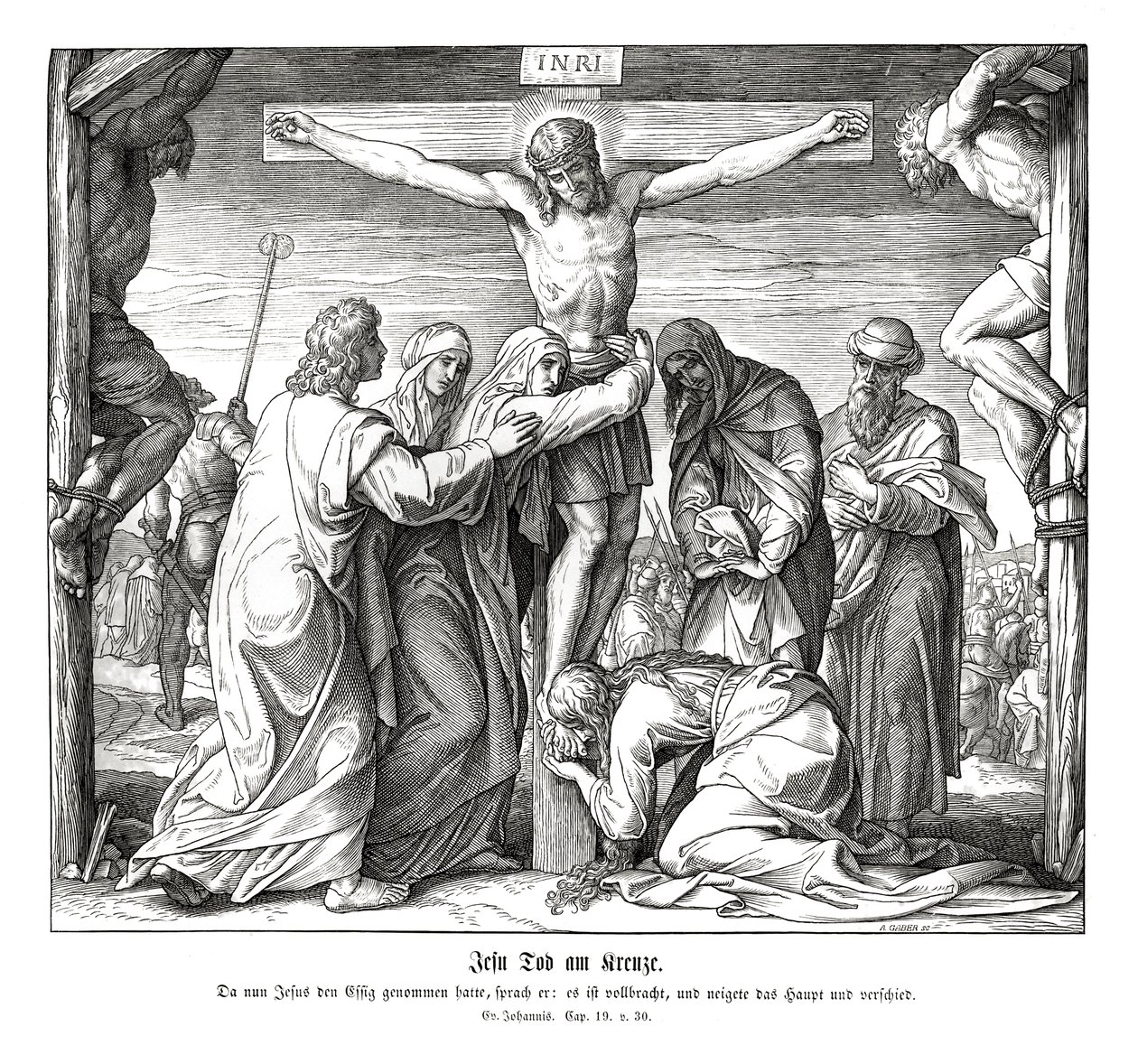 La mort de Jésus sur la croix, Évangile de Jean - Julius Schnorr von Carolsfeld