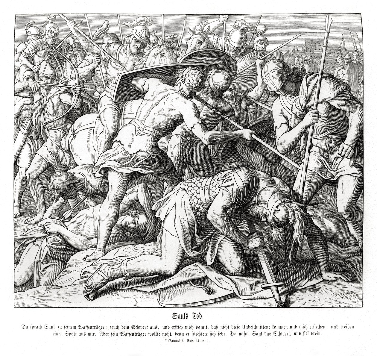 Mort de Saül - Julius Schnorr von Carolsfeld