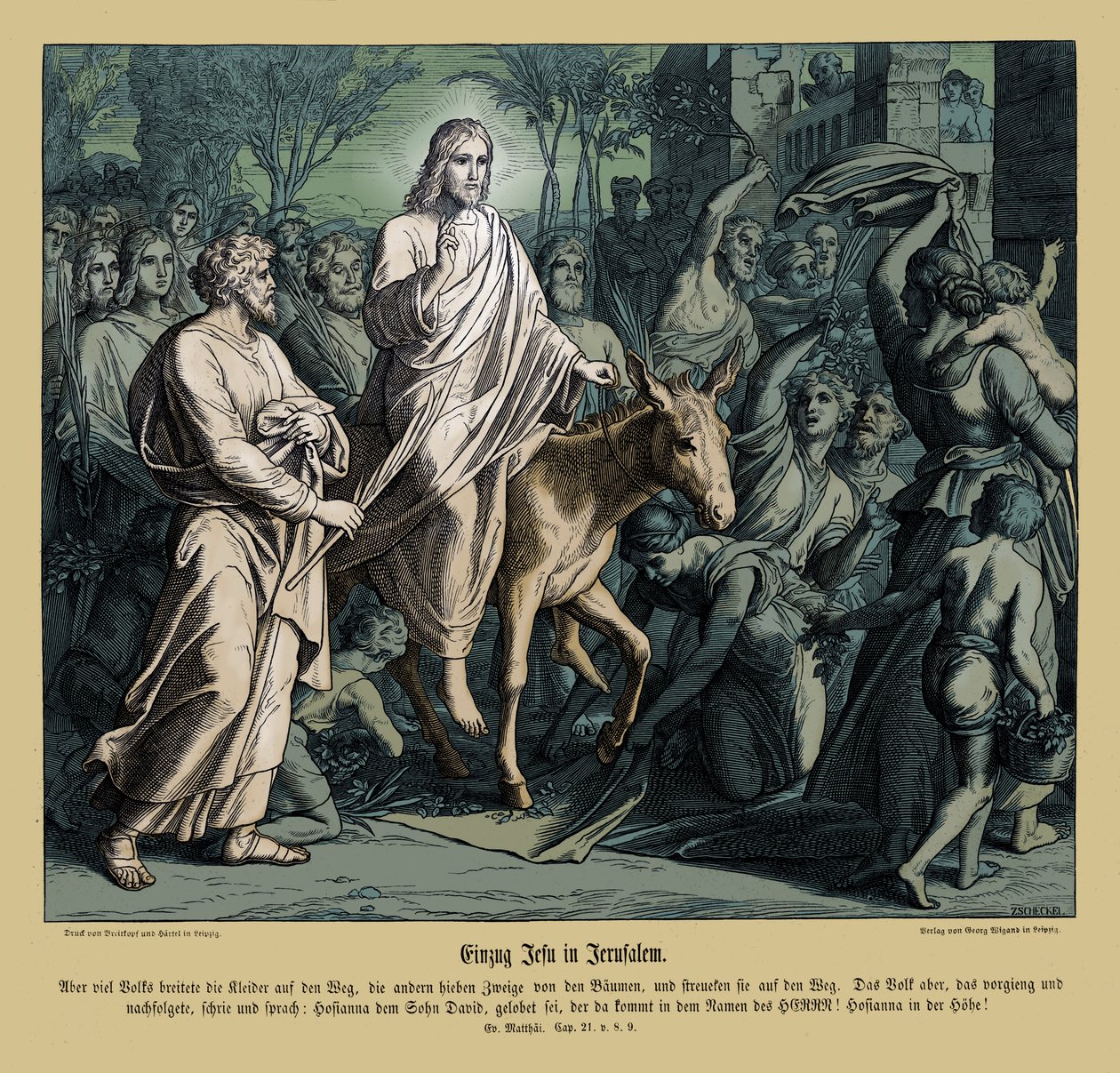 Entrée de Jésus à Jérusalem, Évangile de Matthieu - Julius Schnorr von Carolsfeld