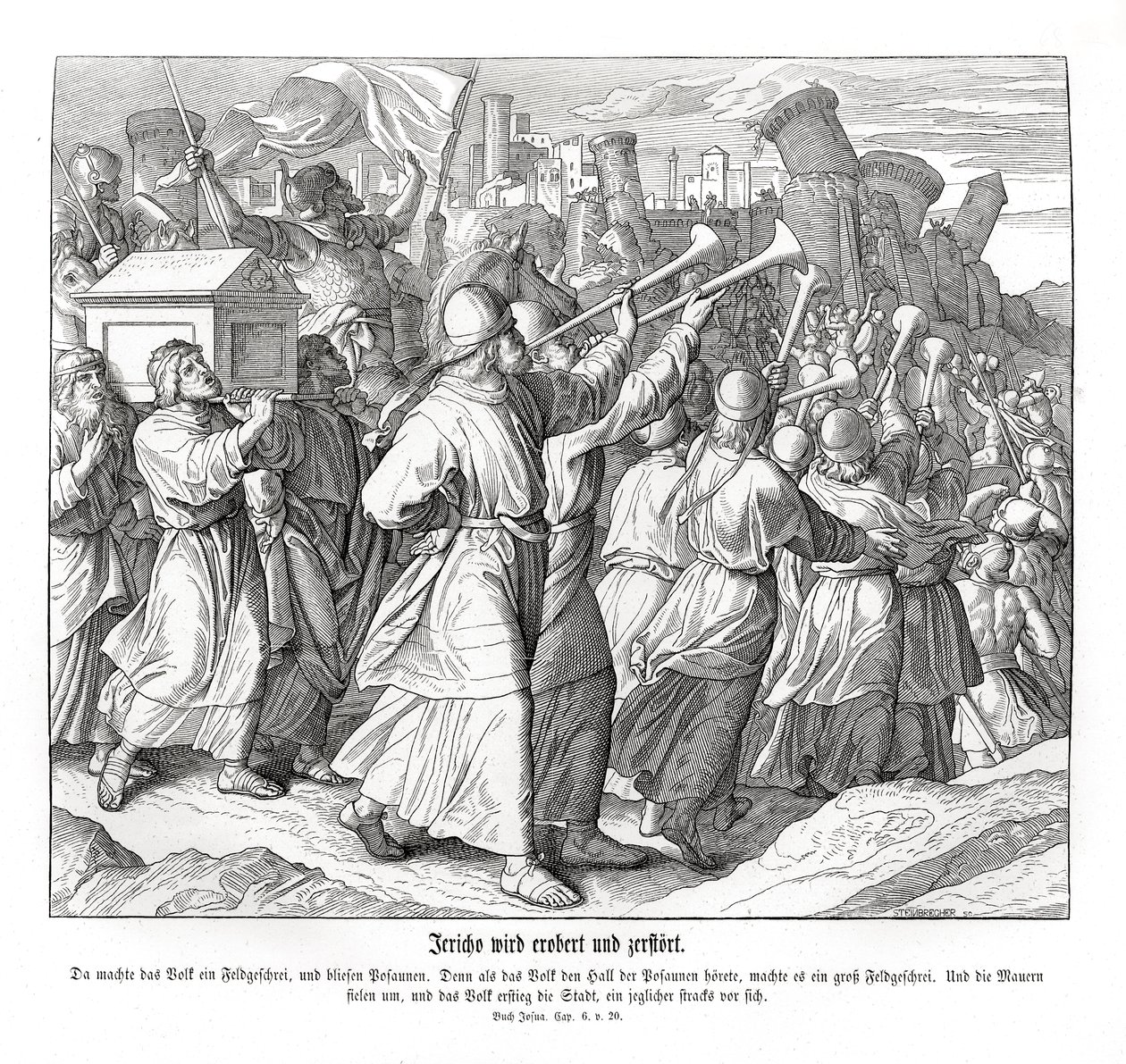 La chute de Jéricho, Josué - Julius Schnorr von Carolsfeld