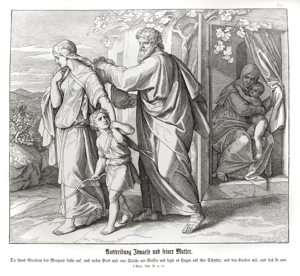 Agar et Ismaël sont chassés, Genèse - Julius Schnorr von Carolsfeld