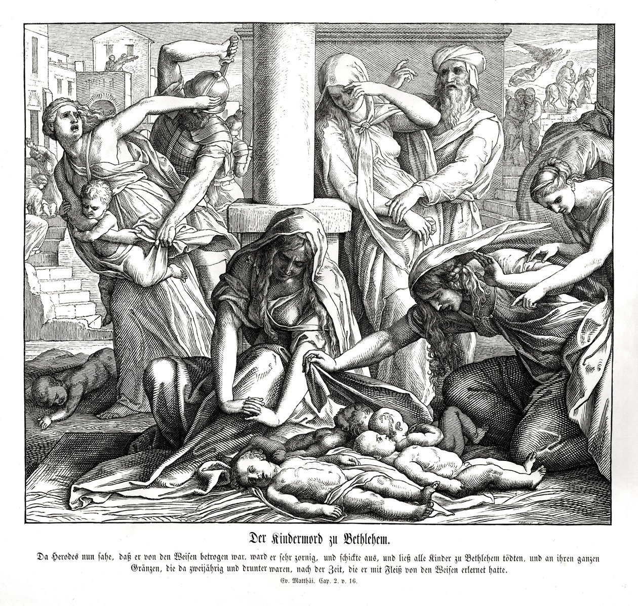 Hérode tue les enfants, Évangile de Matthieu - Julius Schnorr von Carolsfeld