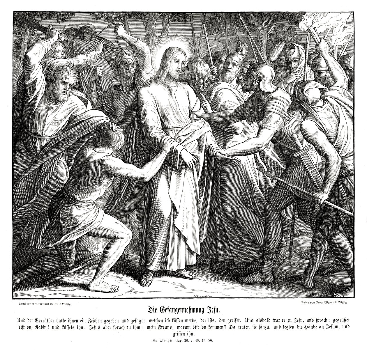 La trahison de Jésus, Évangile de Matthieu - Julius Schnorr von Carolsfeld