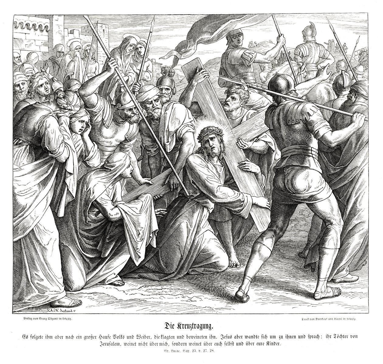 Jésus portant la croix, Évangile de Luc - Julius Schnorr von Carolsfeld