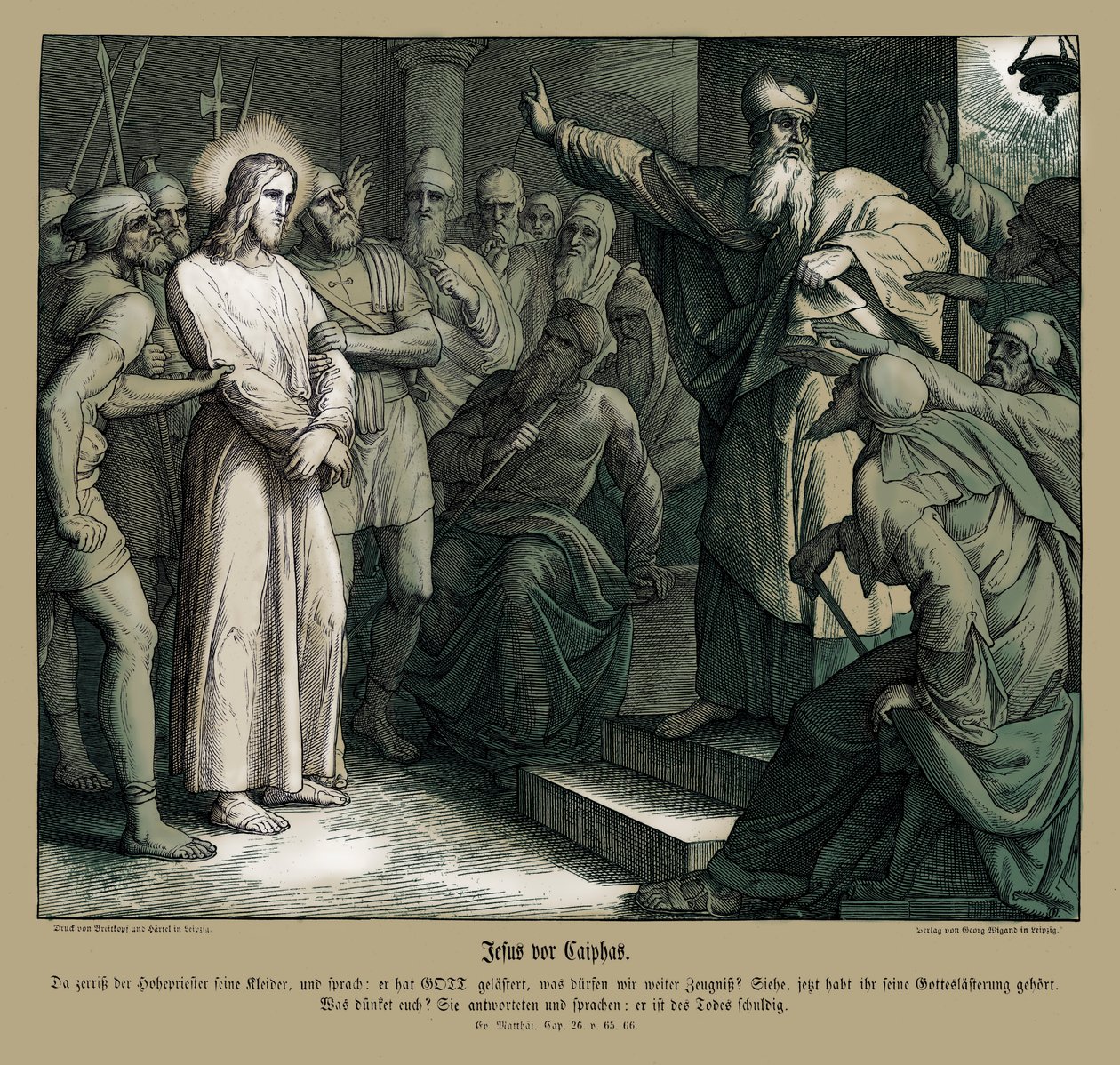 Procès de Jésus devant Caïphe, Évangile de Matthieu - Julius Schnorr von Carolsfeld