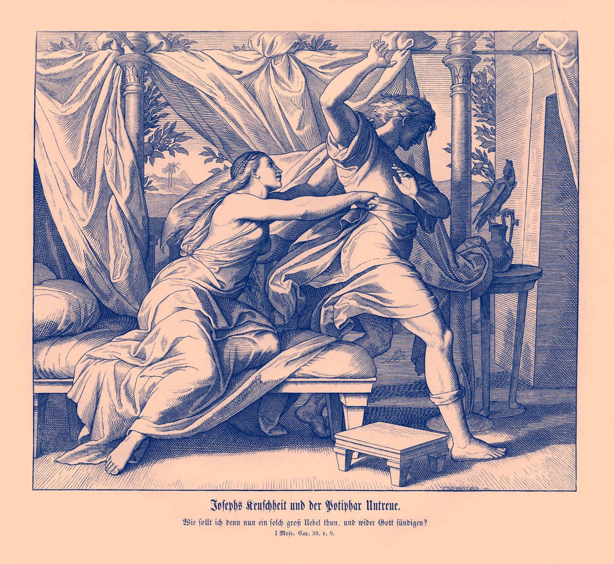 Joseph refuse de coucher avec Potiphar - Julius Schnorr von Carolsfeld