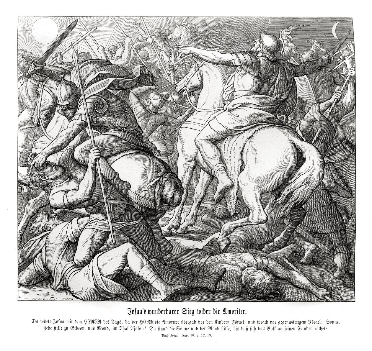 La victoire de Josué sur les Amorites, Josué - Julius Schnorr von Carolsfeld
