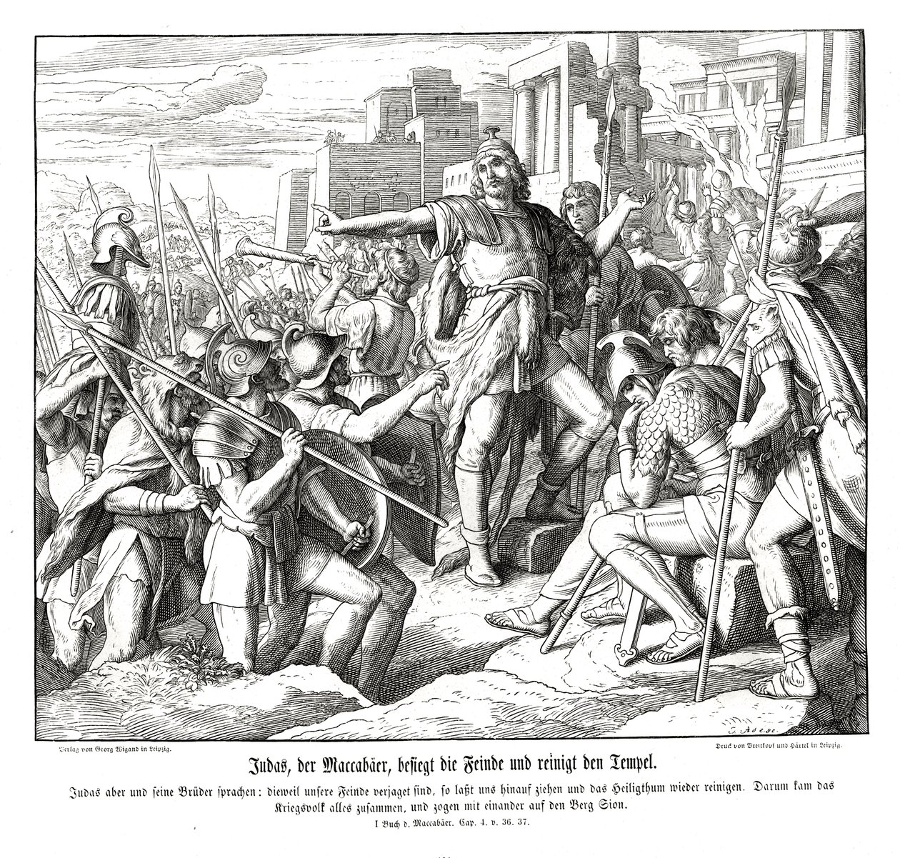 Judas Maccabée défait ses ennemis - Julius Schnorr von Carolsfeld