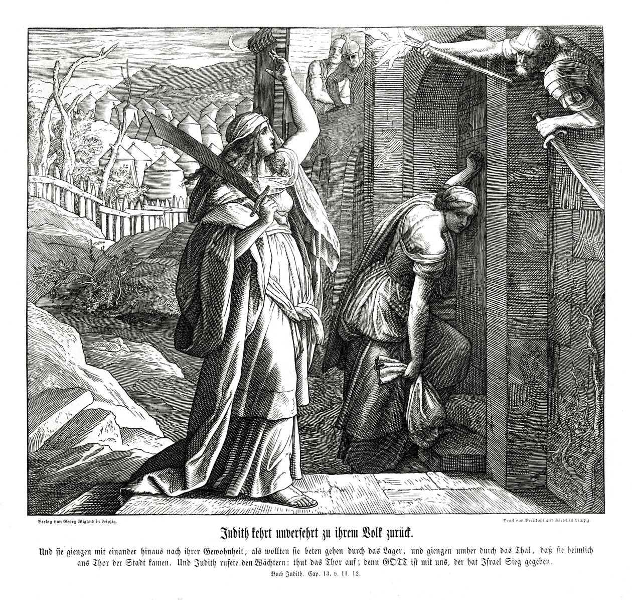 Judith retourne auprès de son peuple, livre de Judith - Julius Schnorr von Carolsfeld