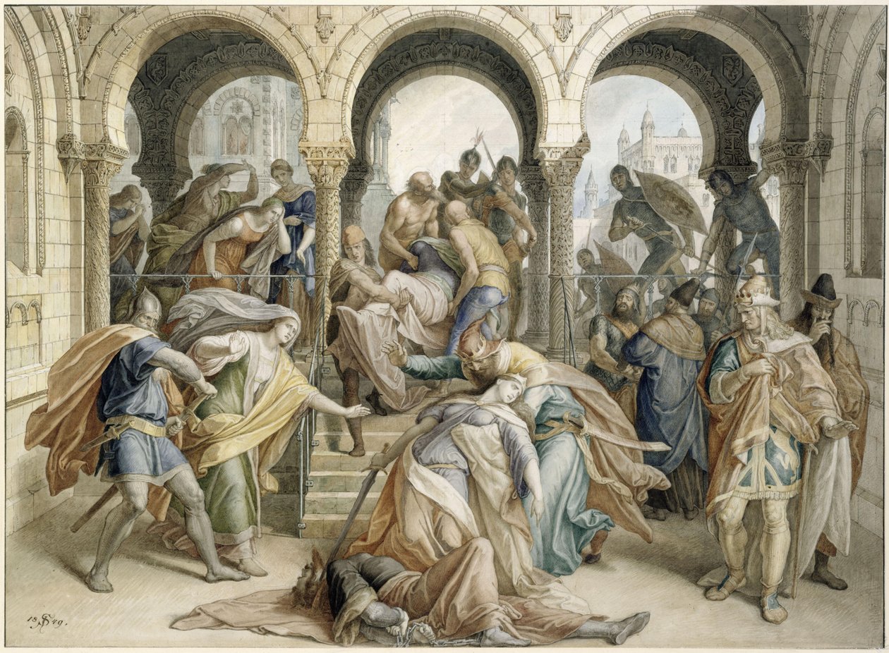 La mort de Kriemhild - Julius Schnorr von Carolsfeld