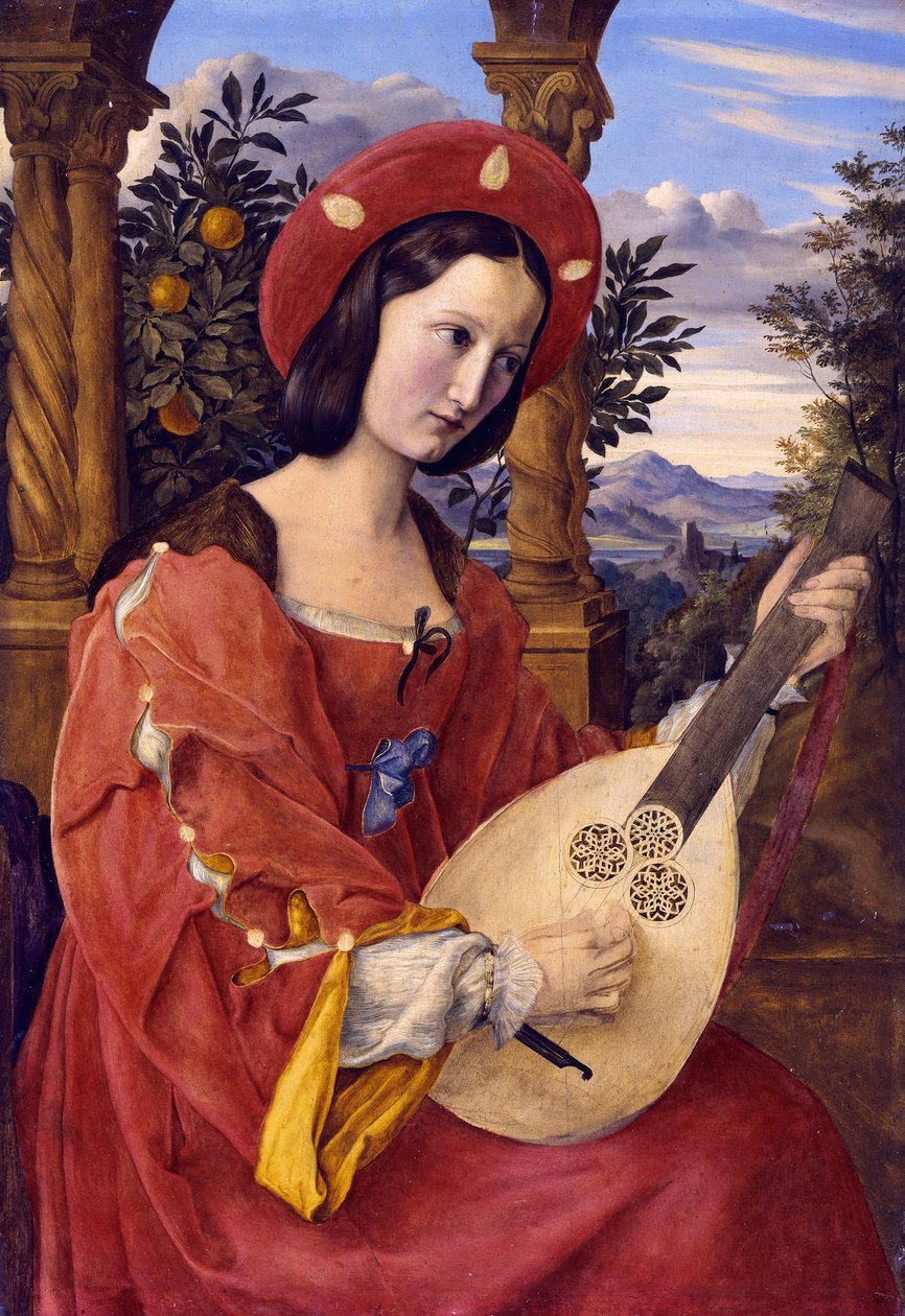 Joueuse de luth (Madame von Quandt) - Julius Schnorr von Carolsfeld