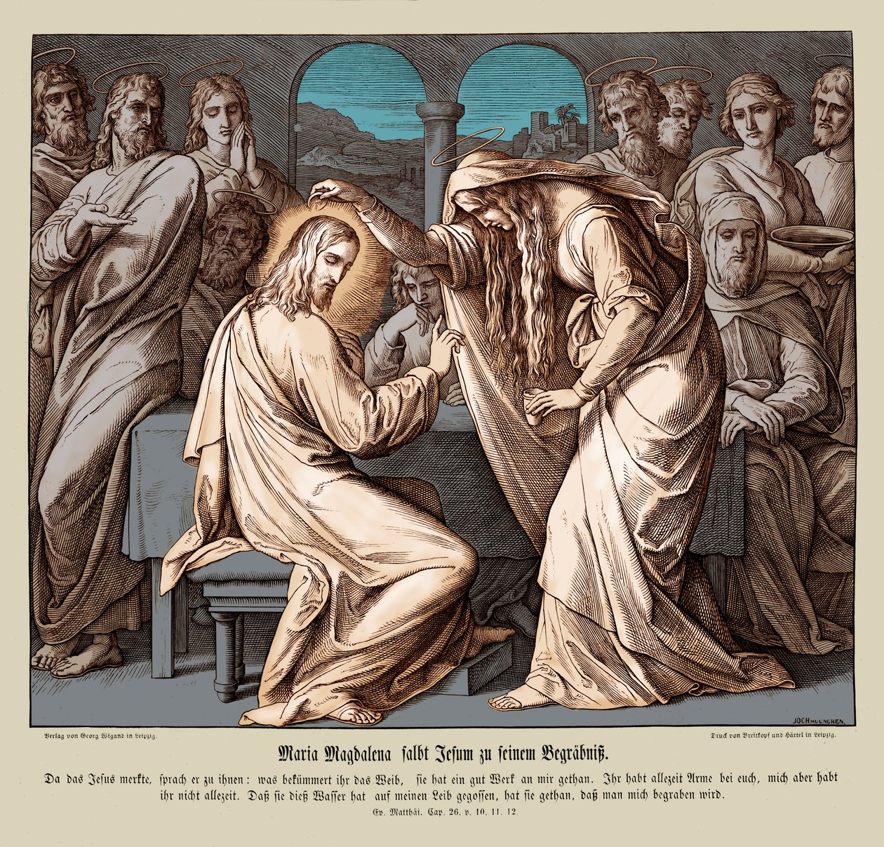 Marie Madeleine oint Jésus, Évangile de Matthieu - Julius Schnorr von Carolsfeld