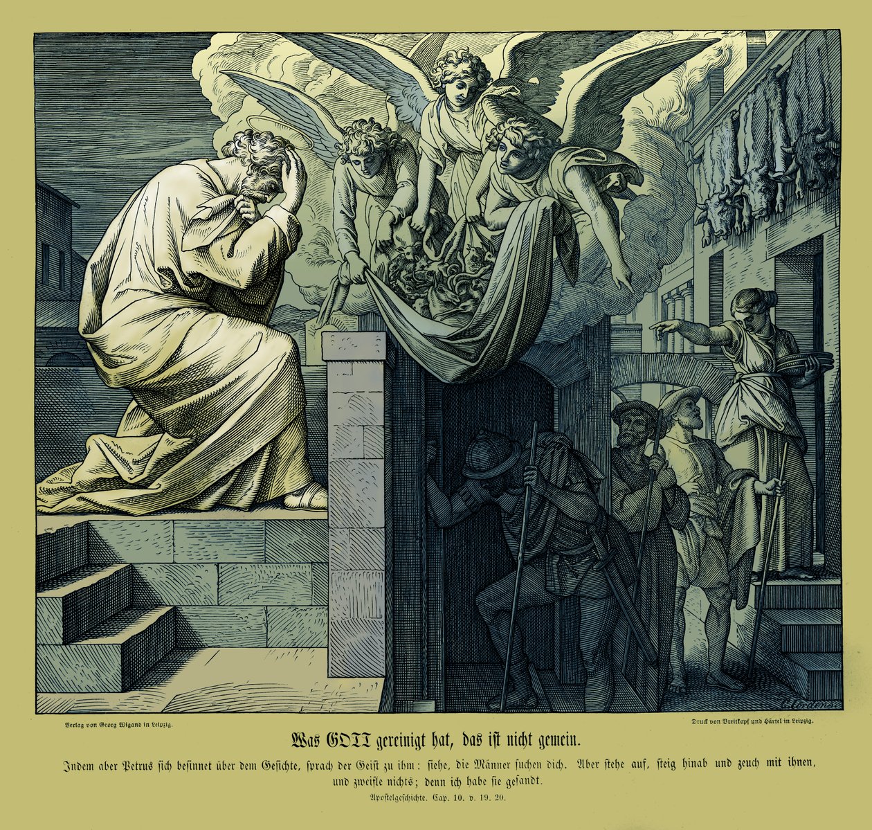 Pierre et les hommes de Corneille, Actes des Apôtres - Julius Schnorr von Carolsfeld